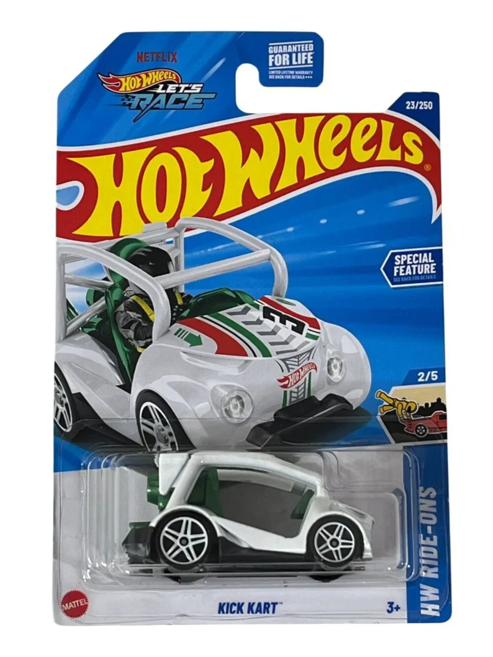 Hot Wheels Kick Kart HW Ride-Ons 2024 Mainline 23/250 White Green Go Kart